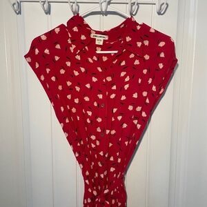 Billabong, large, red, maxi dress
